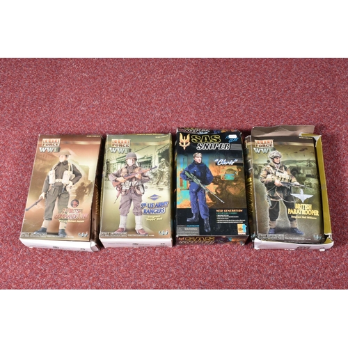 93 - A SELECTION OF ELITE FORCE WW2 ACTION FIGURES, boxes for models 2nd British Commando Unit Private Ro... 