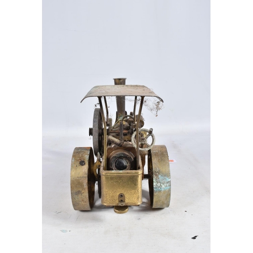 95 - A BRASS LIVE STEAM ROAD ROLLER MODEL, possibly a Wilesco kit (D36/D367), not tested, appears incompl... 