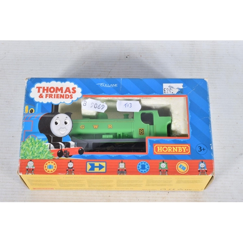 126 - THREE BOXED HORNBY RAILWAYS OO GAUGE THOMAS AND FRIENDS LOCOMOTIVES, 'Duck' No.8 green livery (R382)... 