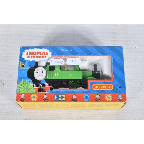 126 - THREE BOXED HORNBY RAILWAYS OO GAUGE THOMAS AND FRIENDS LOCOMOTIVES, 'Duck' No.8 green livery (R382)... 