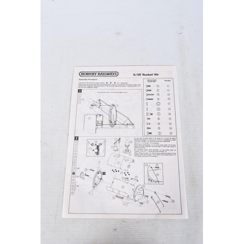 130 - A BOXED PART BUILT HORNBY RAILWAYS STEPHENSONS ROCKET CONSTRUCTION KIT, No.G125, builds a 3.5 gauge ... 