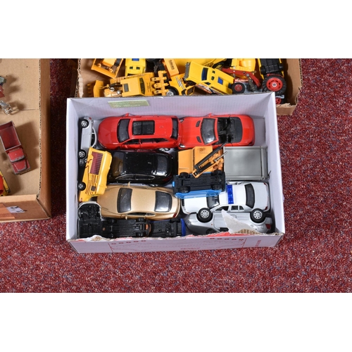 146 - A LARGE SELECTION OF PLAYWORN MODEL VEHICLES, to include a Crescent steel car painted in red, number... 