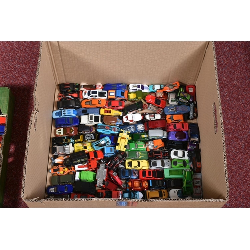 147 - FOUR TRAYS OF UNBOXED AND PLAYWORN HOT WHEELS MODEL VEHICLES, to incldue cars, planes, motorcycles, ... 