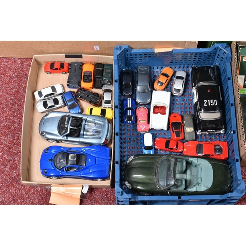 148 - A SELECTION OF BOXED AND UNBOXED COLLECTIBLE MODEL VEHICLES, to include two 1/18 Bburago Porsche 356... 