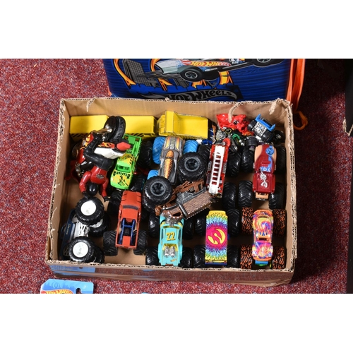 150 - TWO BOXES OF MOSTLY UNBOXED AND PLAYWORN HOT WHEELS, included within the lot are a selection of seal... 