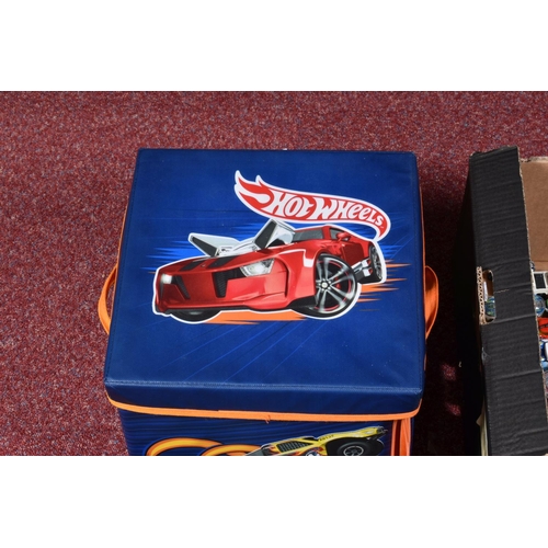 150 - TWO BOXES OF MOSTLY UNBOXED AND PLAYWORN HOT WHEELS, included within the lot are a selection of seal... 