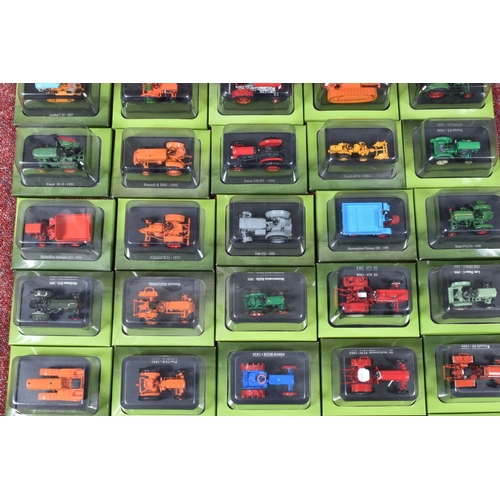 152 - FORTY EIGHT HACHETTE PART WORKS 1/43 SCALE COLLECTIBLE MODEL TRACTORS, all models have boxes in good... 