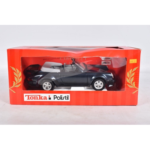 153 - TWO TRAYS OF BOXED TONKA, POLISTIL AND BBURAGO DIECAST MDOEL VEHICLES, to include a Tonka Porsche 91... 