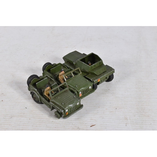 156 - A COLLECTION OF UNBOXED PLAYWORN DIE-CAST DINKY AND CORGI MILITARY VEHICLES, to include a Dinky two ... 