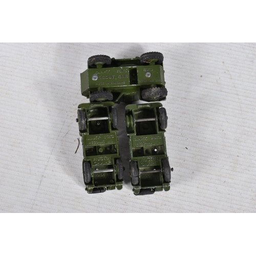 156 - A COLLECTION OF UNBOXED PLAYWORN DIE-CAST DINKY AND CORGI MILITARY VEHICLES, to include a Dinky two ... 