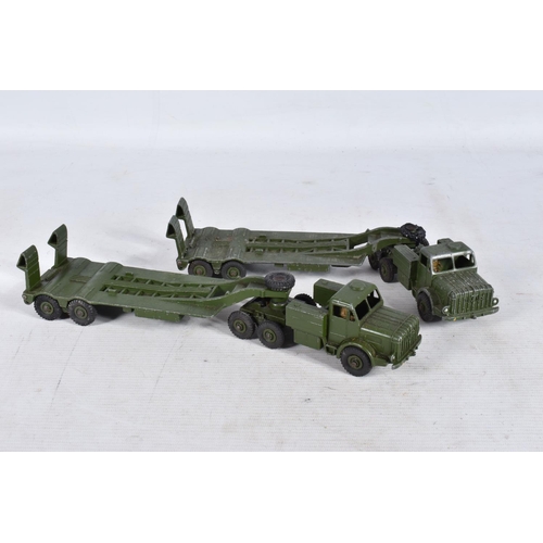 156 - A COLLECTION OF UNBOXED PLAYWORN DIE-CAST DINKY AND CORGI MILITARY VEHICLES, to include a Dinky two ... 