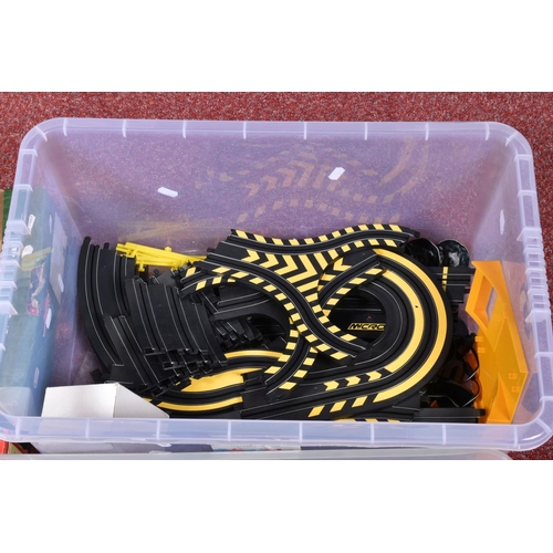 157 - A QUANTITY OF UNBOXED MODERN SCALEXTRIC RACING CARS AND TRUCKS, with a boxed Scalextric Grand Prix s... 