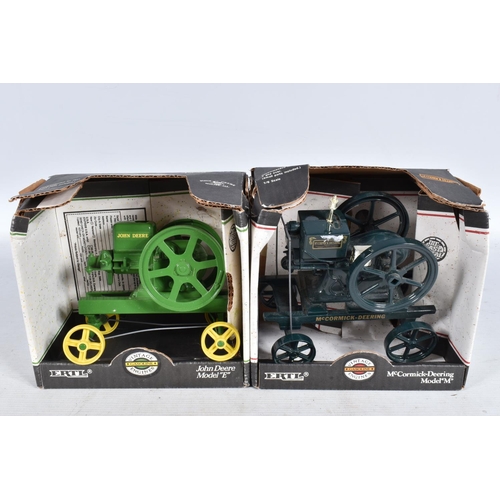 159 - A BOXED SCHUCO 1:18 SCALE FERGUSON TE 20 TRACTOR, No.00105, with two boxed Ertl Vintage Gasoline Eng... 