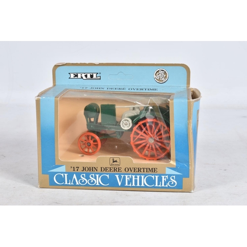 159 - A BOXED SCHUCO 1:18 SCALE FERGUSON TE 20 TRACTOR, No.00105, with two boxed Ertl Vintage Gasoline Eng... 