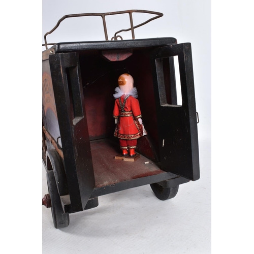 167 - A LARGE SCALE MODERN WOODEN AND METAL MODEL OF A 1930'S STYLE DELIVERY VAN, length approx.60cm, with... 