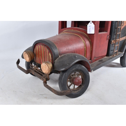 167 - A LARGE SCALE MODERN WOODEN AND METAL MODEL OF A 1930'S STYLE DELIVERY VAN, length approx.60cm, with... 