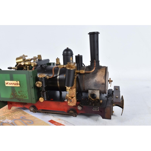 180 - A REGNER EASY LINE GAS POWERED 0-4-0 NARROW GAUGE LOCOMOTIVE, 'Konrad', not tested, adjustable gauge... 