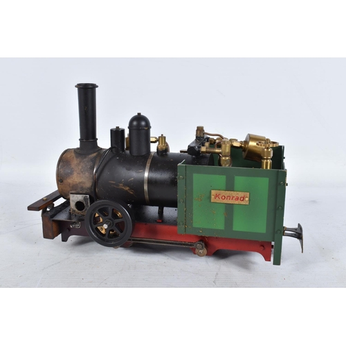 180 - A REGNER EASY LINE GAS POWERED 0-4-0 NARROW GAUGE LOCOMOTIVE, 'Konrad', not tested, adjustable gauge... 