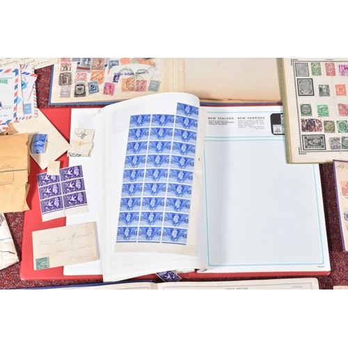 207 - SMALL ACCUMULATION OF STAMPS IN A BOX AS FIVE ALBUMS AND LOOSE IN PACKETS, we note attractive 1840 p... 