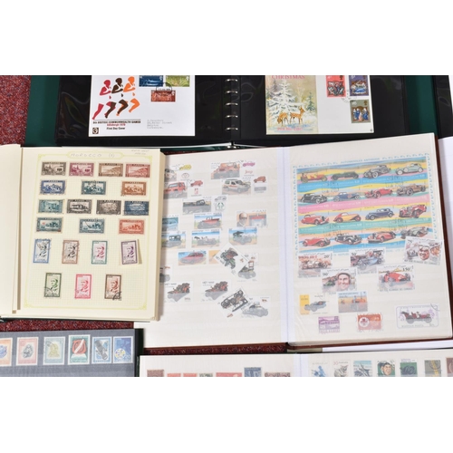 216 - COLLECTION OF STAMPS IN NINE ALBUMS INC GOOD GB FDC COLLECTION IN EXPENSIVE LECHTURM ALBUMS, davo al... 