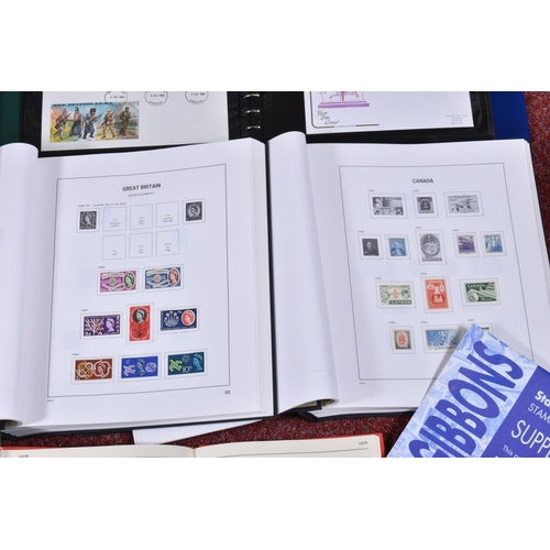 216 - COLLECTION OF STAMPS IN NINE ALBUMS INC GOOD GB FDC COLLECTION IN EXPENSIVE LECHTURM ALBUMS, davo al... 