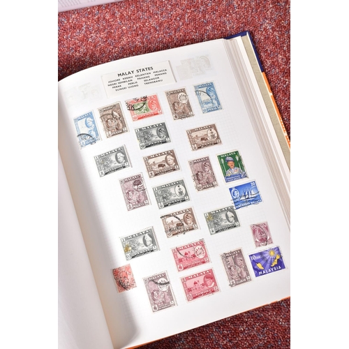 220 - A BOX AND TWO FRAMES OF MOSTLY FACE VALUE GB STAMPS, also a collection worldwide stamps in a Stanley... 