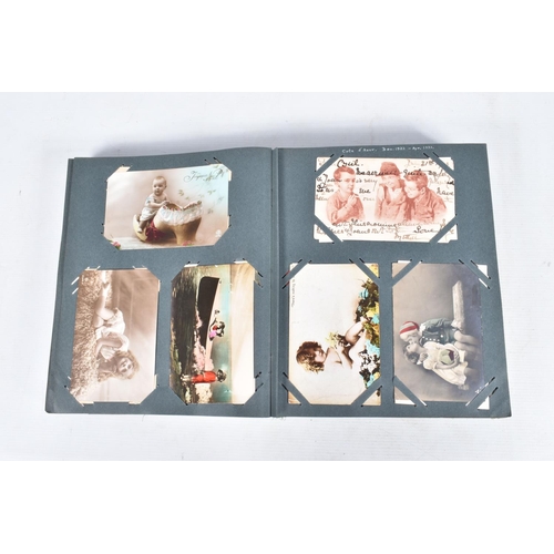 221 - POSTCARDS, one album containing approximately 492*  early 20th century Postcards (Edwardian - 1940's... 