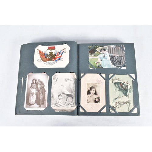 221 - POSTCARDS, one album containing approximately 492*  early 20th century Postcards (Edwardian - 1940's... 