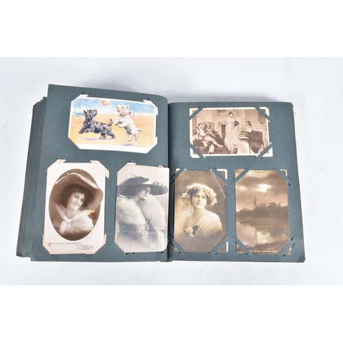 221 - POSTCARDS, one album containing approximately 492*  early 20th century Postcards (Edwardian - 1940's... 