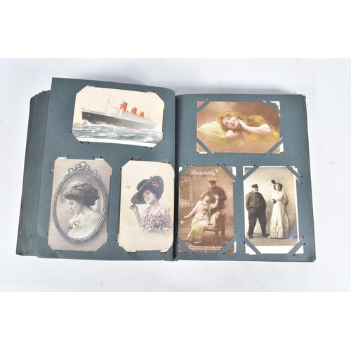 221 - POSTCARDS, one album containing approximately 492*  early 20th century Postcards (Edwardian - 1940's... 