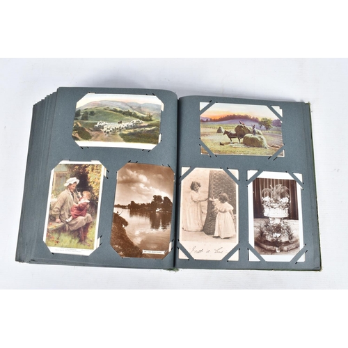 221 - POSTCARDS, one album containing approximately 492*  early 20th century Postcards (Edwardian - 1940's... 