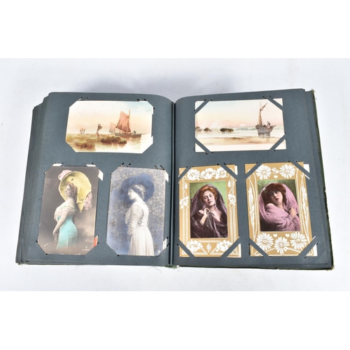 221 - POSTCARDS, one album containing approximately 492*  early 20th century Postcards (Edwardian - 1940's... 