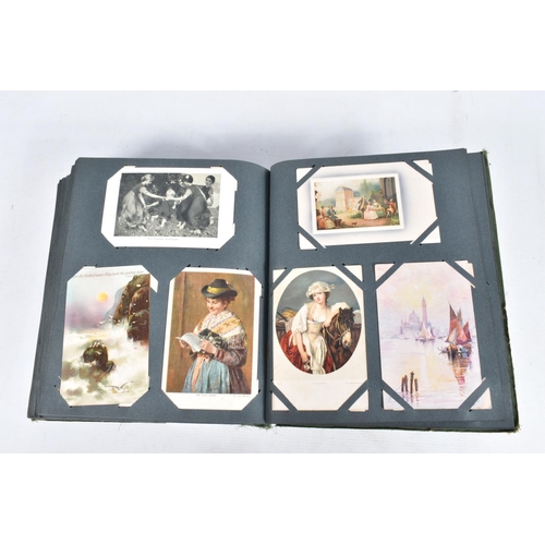 221 - POSTCARDS, one album containing approximately 492*  early 20th century Postcards (Edwardian - 1940's... 