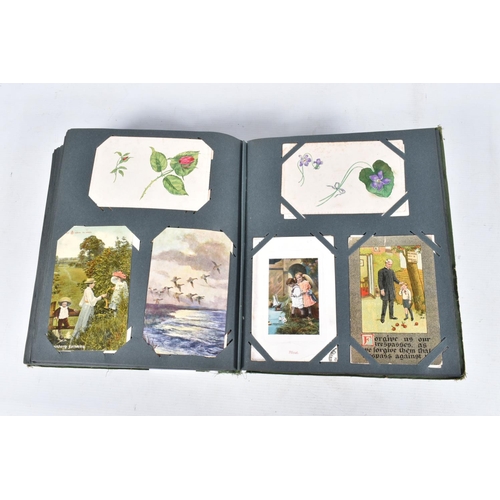 221 - POSTCARDS, one album containing approximately 492*  early 20th century Postcards (Edwardian - 1940's... 