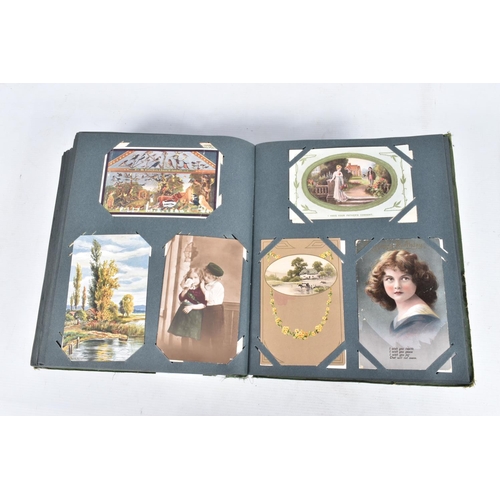 221 - POSTCARDS, one album containing approximately 492*  early 20th century Postcards (Edwardian - 1940's... 