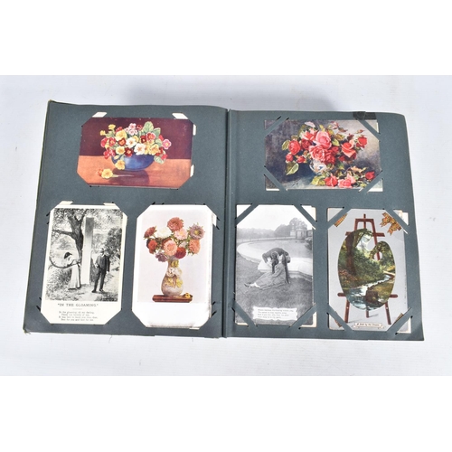 221 - POSTCARDS, one album containing approximately 492*  early 20th century Postcards (Edwardian - 1940's... 