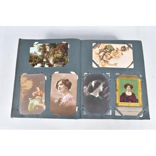 221 - POSTCARDS, one album containing approximately 492*  early 20th century Postcards (Edwardian - 1940's... 