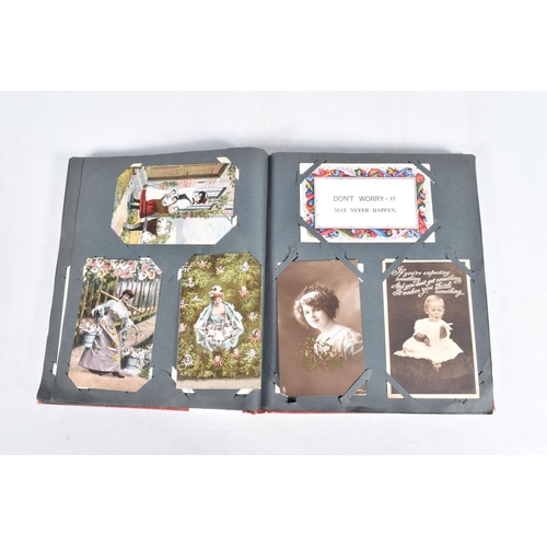 222 - POSTCARDS, two albums containing approximately 487*  early 20th century Postcards (early Edwardian -... 