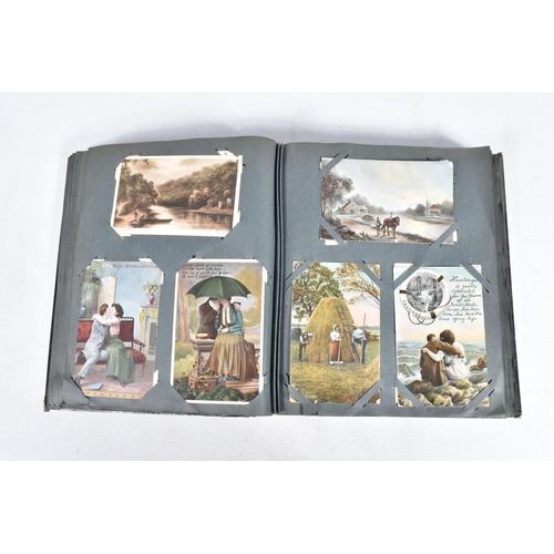 227 - POSTCARDS, three albums containing approximately 594* early 20th century Postcards (Edwardian - 1930... 