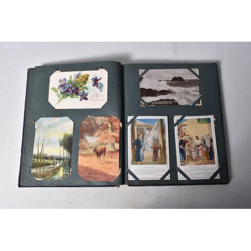 238 - POSTCARDS, four albums containing approximately 337* early 20th century Postcards (Edwardian - 1950'... 