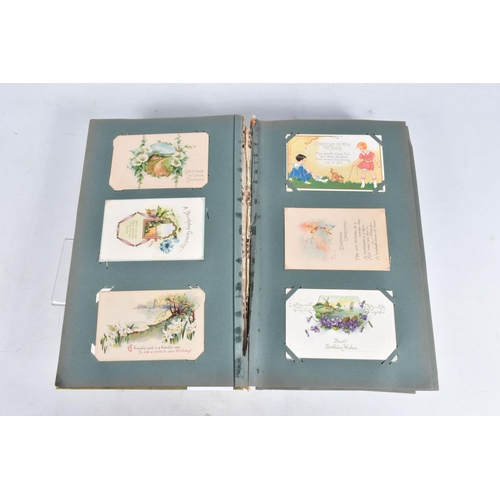 245 - POSTCARDS, one album containing approximately 402* early 20th century BIRTHDAY Postcards (Edwardian ... 