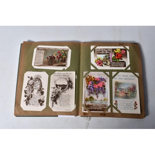 247 - POSTCARDS, two albums containing approximately 492* early 20th century BIRTHDAY Postcards (Edwardian... 