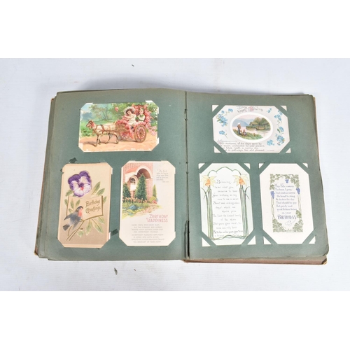 248 - POSTCARDS, three albums containing approximately 469* early 20th century BIRTHDAY and other Postcard... 