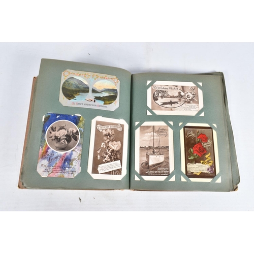 248 - POSTCARDS, three albums containing approximately 469* early 20th century BIRTHDAY and other Postcard... 