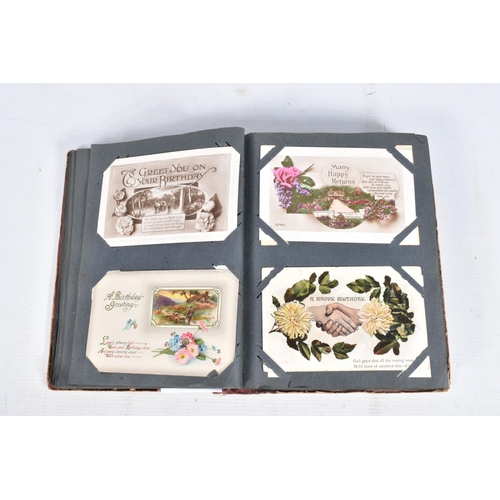 249 - POSTCARDS, two albums containing approximately 502* early 20th century BIRTHDAY /MISCELLANEOUS Postc... 