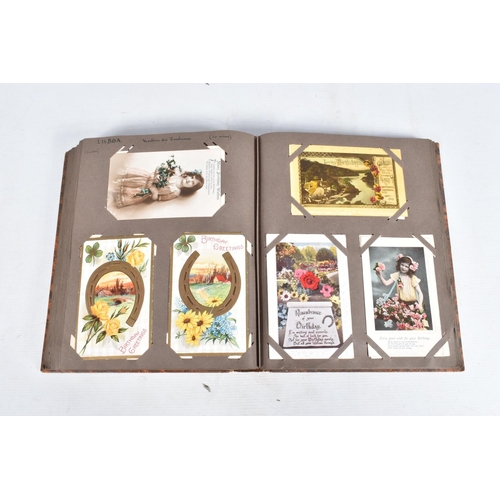 249 - POSTCARDS, two albums containing approximately 502* early 20th century BIRTHDAY /MISCELLANEOUS Postc... 