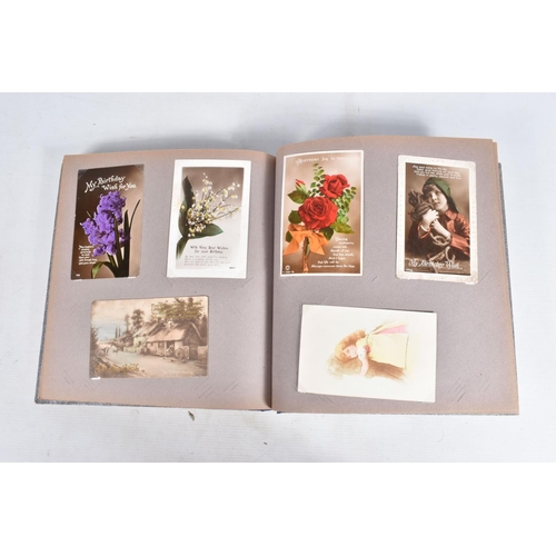 250 - POSTCARDS, two albums containing approximately 550* early 20th century BIRTHDAY Postcards, (Edwardia... 