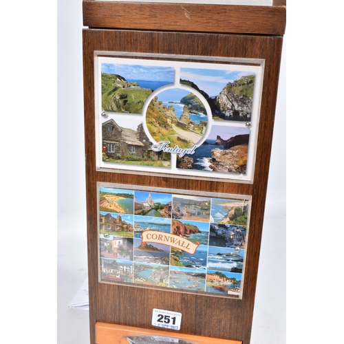 251 - A mid 20th century, 1 shilling POSTCARD DISPENSER from Falcon (Postcards) Ltd, Manchester, complete ... 