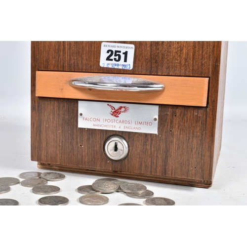 251 - A mid 20th century, 1 shilling POSTCARD DISPENSER from Falcon (Postcards) Ltd, Manchester, complete ... 