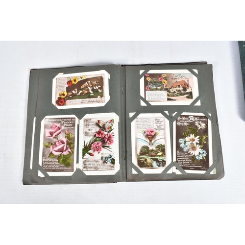 252 - POSTCARDS, five albums containing approximately 391* early -mid 20th century, age related BIRTHDAY P... 